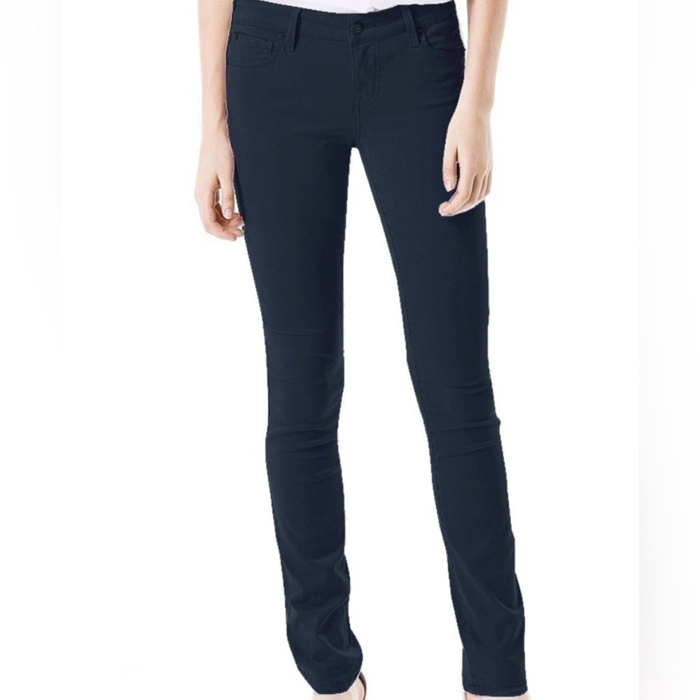 Level 99 Dark Navy Ink Lily Skinny Straight Jeans Stretch Womens Sz 28P Petite